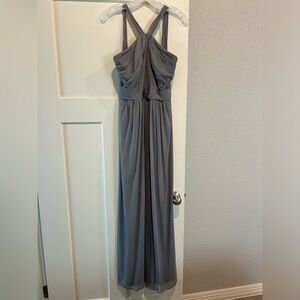 David’s bridal gray bridesmaids dress
